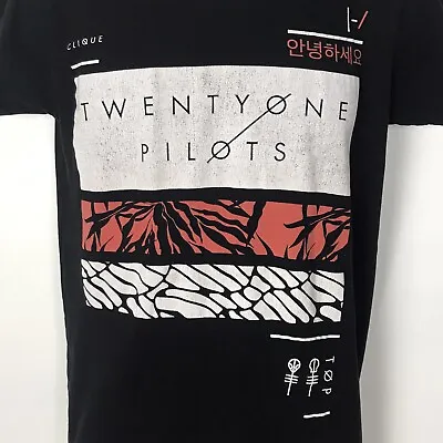 Buy Womens Twenty One 21 Pilots Clique T Shirt Black Medium Band Concert Tour • 9.82£
