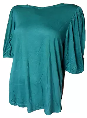 Buy Volume Sleeve Top Green Short Sleeves Comfort Size 16 - 18 7108 • 8.99£