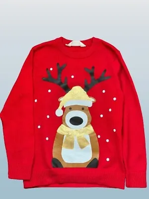 Buy H&M Boys Red Christmas Jumper Age 4-6. Reindeer Christmas Jumper. • 5£