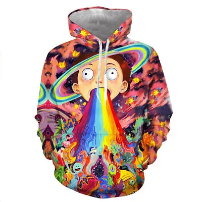 Buy Rick And Morty Hoodie 3D Printed Sweatshirt Hooded Pullover Jacket Clothing • 19.31£