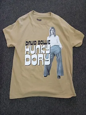 Buy David Bowie Hunky Dory VINYL ALBUM CD COVER Mustard T-Shirt L OFFICIAL • 1.20£