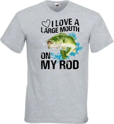 Buy I Love A Large Mouth On My Rod Fishing Novelty T Shirt Various Colours And Sizes • 8.99£
