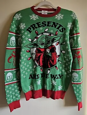 Buy Star Wars Baby Yoda Sweater Holiday Ugly Christmas Size M Long Sleeve • 18.94£