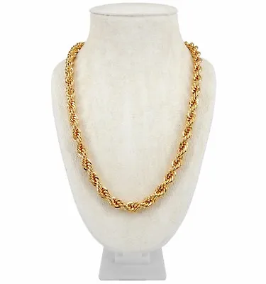 Buy Men's 7mm Twist Rope Chain Necklace 14k Gold Plated 20 , 24 , 30  Inch • 16.57£