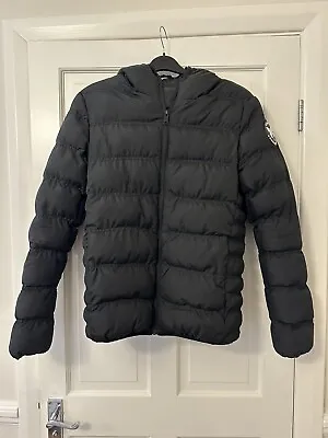 Buy Men’s Black Good For Nothing Hooded Puffer Jacket, Size Medium  • 45£