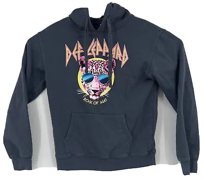 Buy Def Leppard Pullover Hoodie Women's XS Gray Graphic Music Rock Outdoor • 27.36£