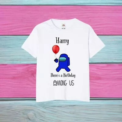 Buy Among Us Novelty Kids Birthday T-Shirt, Quality Printed, Any Name, Free P+P • 9.50£