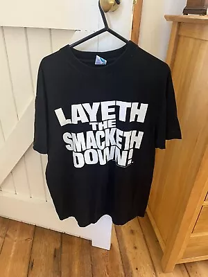 Buy Wwf The Rock T Shirt Authentic Size S Layeth The Smacketh Down • 40£