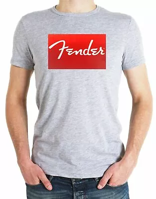 Buy Fender 50's T-shirt Men's Red Cult Tee Xmas Gift Tee Guitar Music Grey Logo • 6.99£