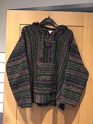 Buy Vintage Aztec Mexican Style Knitted Hoodie Size Large • 15.99£