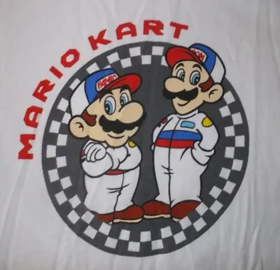 Buy Cool Mens White Super Mario Brothers Mario Kart T-shirt Size M • 10£