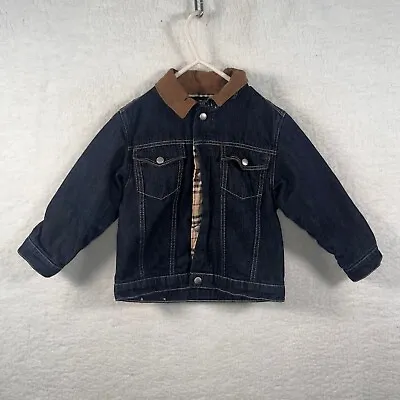 Buy Authentic Burberry Baby Denim Jacket Nova Check Size 2 • 69.99£