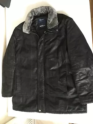 Buy Mens Plus Size 2XL Genuine Leather Winter 3/4 Black Coat Jacket By NORTH 56*4 • 130£