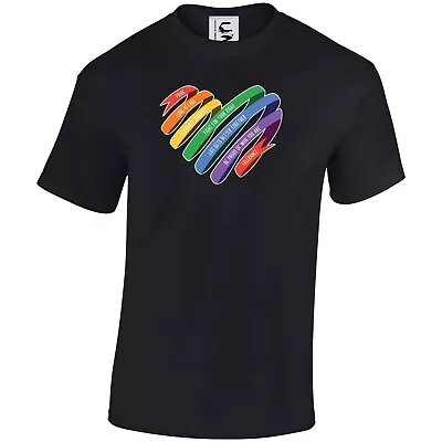 Buy Pride LGBTQ+ Gay Pride Rainbow Ribbon Heart T-shirt Adults Teens & Kids Sizes • 10.99£