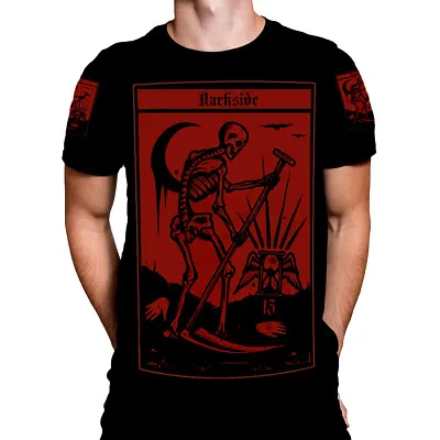 Buy Darkside - DEATH TAROT- Mens T-Shirt In Limited Edition Blood Red • 20.95£