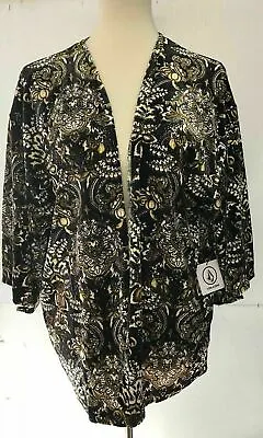 Buy  Volcom Womens Velvet Wallflower Long Sleeve Throw Vintage Cardigan Top Size L • 26.05£