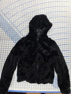 Buy Ambiance Outerwear Womens Hoodie Jacket Black Soft Faux Fur Zip Long Sleeve Sz S • 9.64£