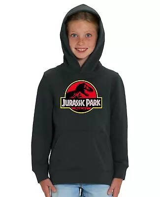 Buy Jurassic Park Classic Logo Children’s Unisex Black Hoodie • 24.99£