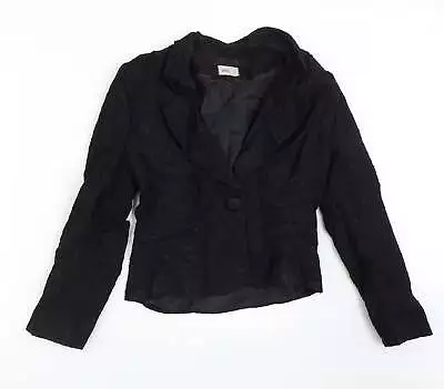 Buy BHS Womens Black Floral Jacket Blazer Size 10 • 8.25£