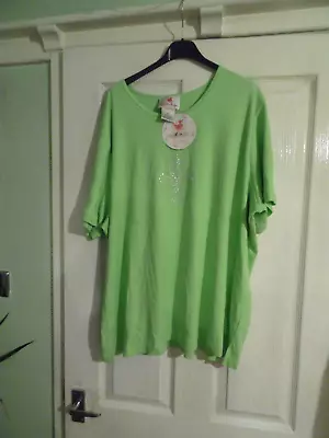 Buy Quacker Factory Size 2XL (44 -46 ) Bust Green With Sparkle Motif T Shirt. New • 4.99£
