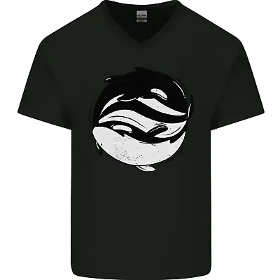Buy Ying Yan Orca Killer Whale Mens V-Neck Cotton T-Shirt • 8.99£