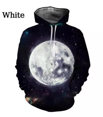 Buy Art Moon 3D Scenery Print Hoodie Galaxy Space Men Fashion Hoodie Pullover  • 20.99£