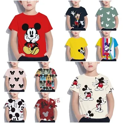Buy 3D Mickey Mouse T-shirt Kids Boys Girls Cartoon Casual Short Sleeve Tee Top Gift • 5.99£
