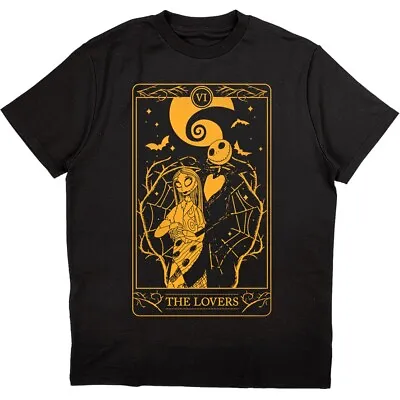 Buy Nightmare Before Christmas Jack & Sally Lovers Mens Black T-shirt Tarot • 11.95£