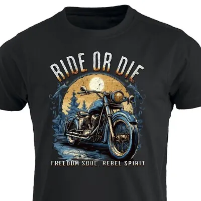 Buy Ride Or Die Freedom Soul Rebel Spirit T-shirt Motorcycle Motorbike Bike Chopper • 21.39£