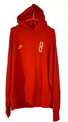 Buy NIKE HOODIE LARGE BRIGHT RED Long Sleeves Ribbed Cuff Bottom Knit Terry Casual • 16.48£