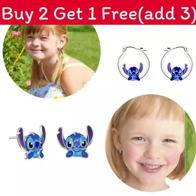 Buy UK Stitch Silver Earrings Head Charm Earstuds Jewelry Fashion Cute Cartoon Gift • 3.82£