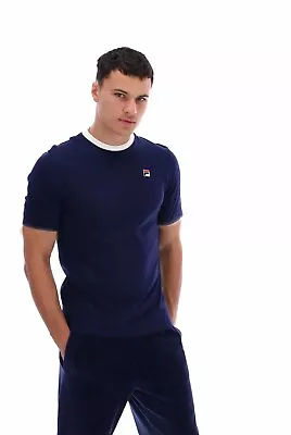 Buy Fila Men Cotton Retro Vintage Ringer Jersey Navy Blue T Shirt S M L 2XL 3XL 4XL • 12.34£