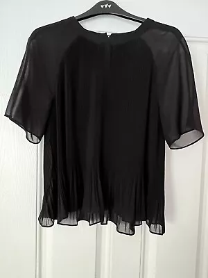 Buy Topshop Black Loose Fitting Ribbed T-shirt UK Size 10 • 15£