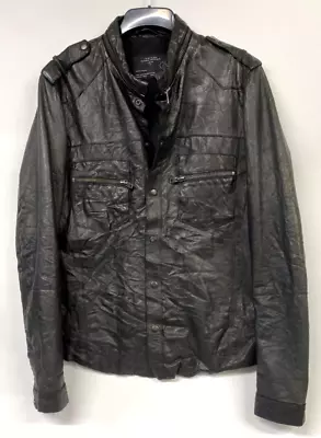 Buy All Saints Real Leather Jacket Mens L Black Jacks Place Biker Jacket 947 • 95£