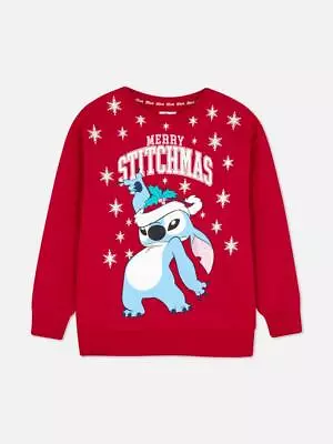 Buy Lilo & Stitch Christmas Sweatshirt Jumper Red Xmas Merry Stitchmas • 21.95£