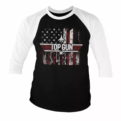 Buy Officially Licensed Top Gun - America Baseball 3/4 Sleeve T-Shirt S-XXL Sizes • 24.12£