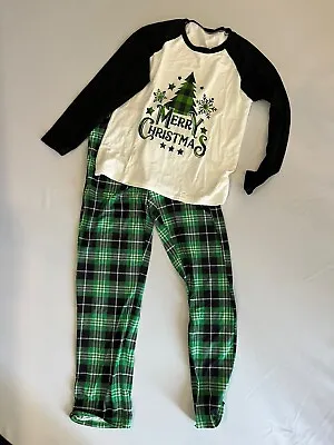 Buy Unbranded Womens Small Merry Christmas Tree Pajamas Set Green Plaid  • 9.98£