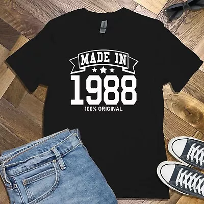 Buy MADE IN 1988 T-SHIRT (Gildan Birthday 34 Gift Dad Mom Present Celebration Party) • 14.99£