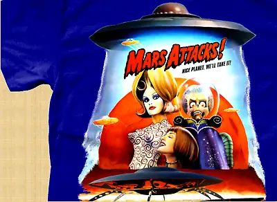 Buy Alien Mars Attacks Movie Unisex T Shirt Martian Cartoon Style Vintage Retro Tee • 18£