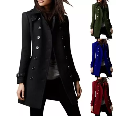 Buy Fashionable Slim Fit Winter Coat Jacket For Women Lapel Medium Long Overcoat • 23.51£