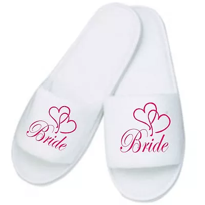Buy Personalised Heart Slippers / Mules Ideal For Weddings Honeymoon Home Bride Mum • 7.75£