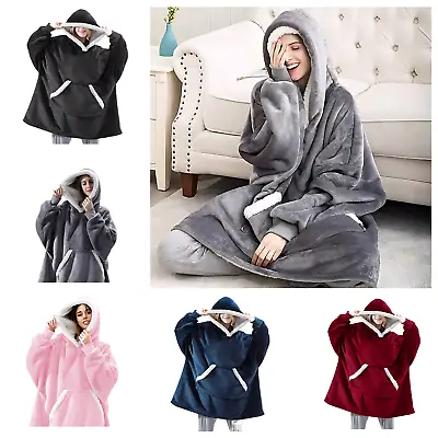Buy Oversized Hoodie Blanket Unisex Ultra Soft Plush Sherpa Giant Hooded Sweatshirt • 4.95£