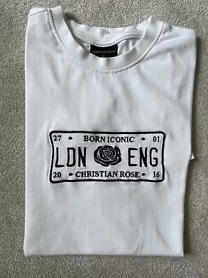 Buy Men’s Christian Rose T Shirt - Size Medium - White • 7£