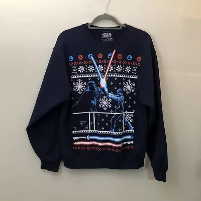 Buy Star Wars Jumper Mens Large Blue Christmas Darth Vader Sweatshirt Winter • 11.99£