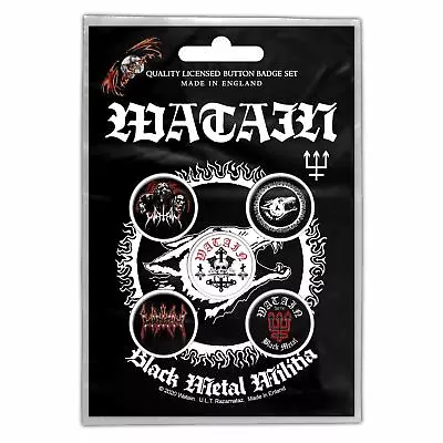 Buy Watain Black Metal Militia Button Badge Set Official Black Metal Band Merch • 8.06£