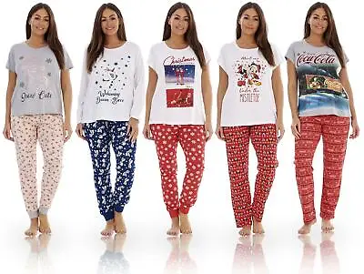 Buy Ladies Plus Size Curve Disney Christmas Lounge Wear Cotton Xmas Pyjamas • 8.99£
