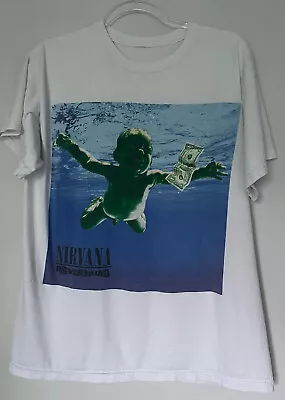 Buy Vintage Nirvana Nevermind Shirt Large 2002 Kurt Cobain Grunge Rock Band Sub Pop • 100£