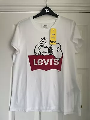 Buy Levi’s X Peanuts Collection Ladies Size L White T-shirt. New With Tags. • 24.99£