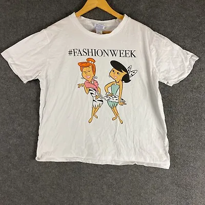 Buy Flintstone Shirt Mens Large White Hanna Barbera Fashion Week Retro Adult • 12.37£