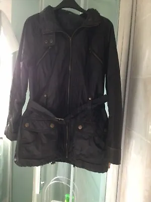 Buy Ladies Next Faux Leather Jacket With Hood Size 14, Fits 34” Bust • 12£